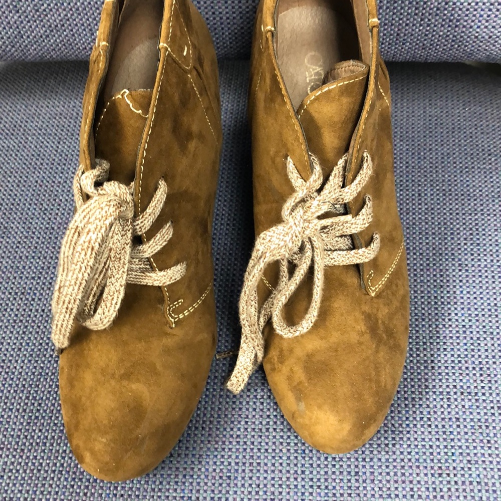 Brown wedge shoes
